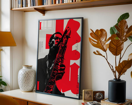 John Coltrane – Japanese Jazz Poster (Afro Blue Era)
