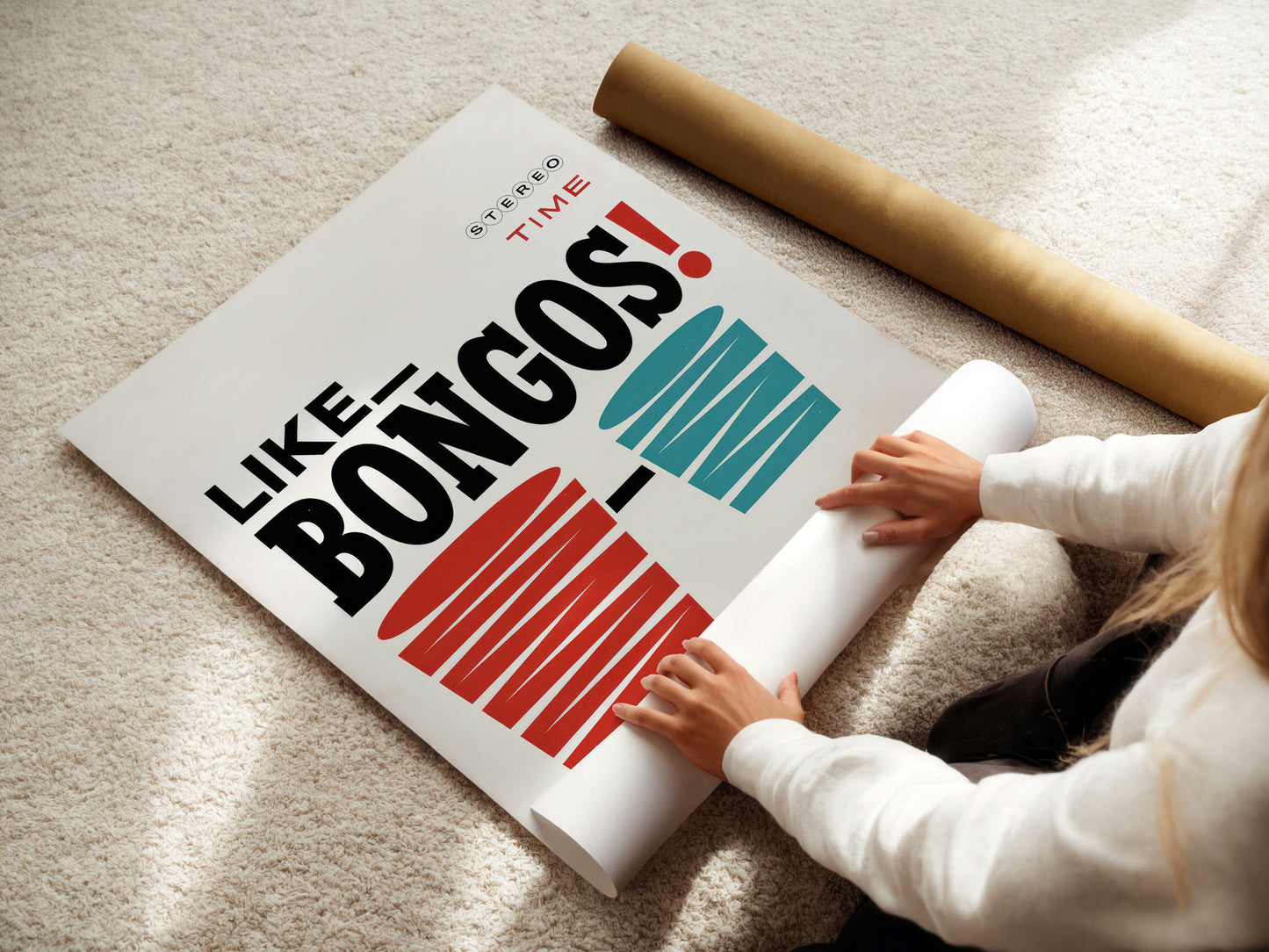 Kitsch Jazz poster with colourful text