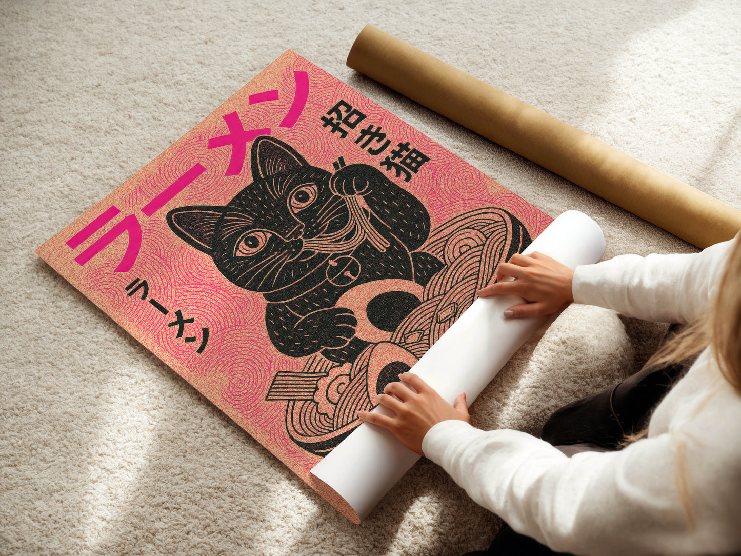 Maneki Ramen — Lucky Cat Japanese Art Print