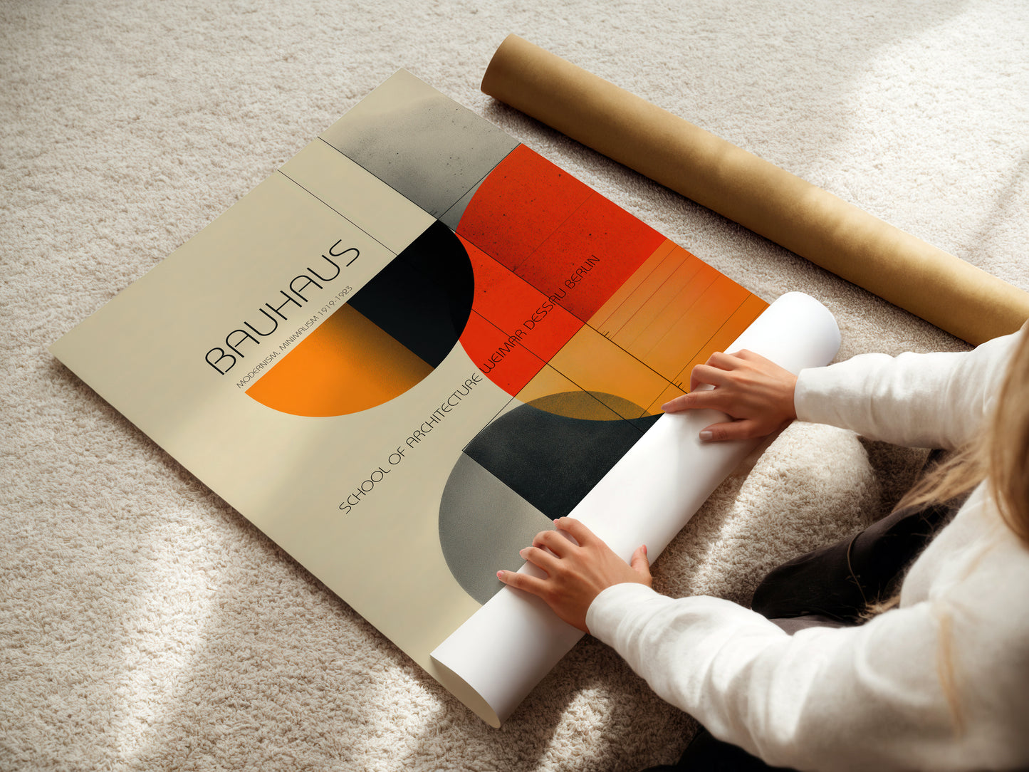 Bauhaus School of Architecture Print – Modernist Abstract Wall Decor