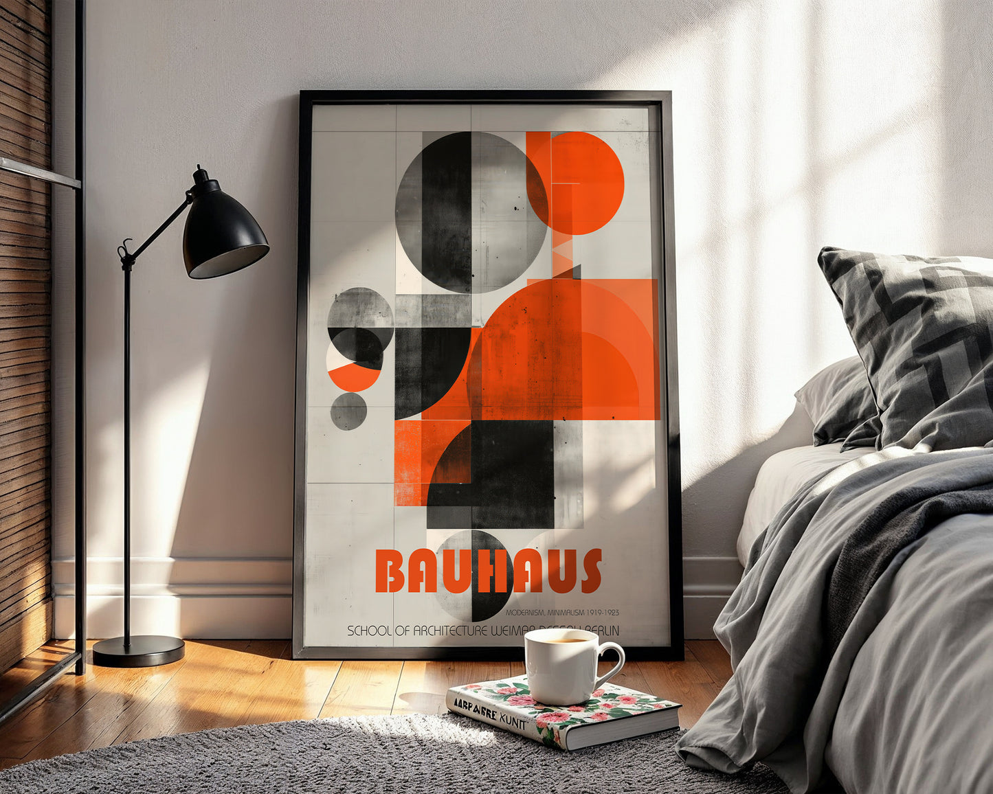 Bauhaus Modernism Poster – Mid Century Geometric Architecture Art Print