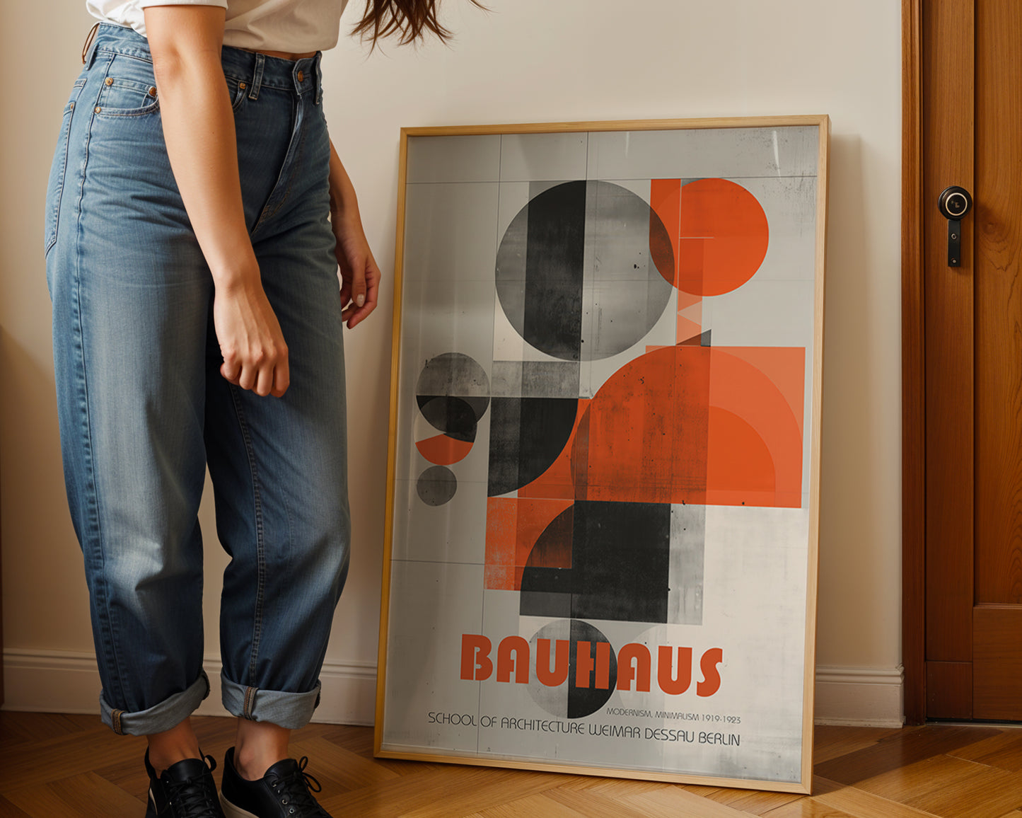 Bauhaus Modernism Poster – Mid Century Geometric Architecture Art Print