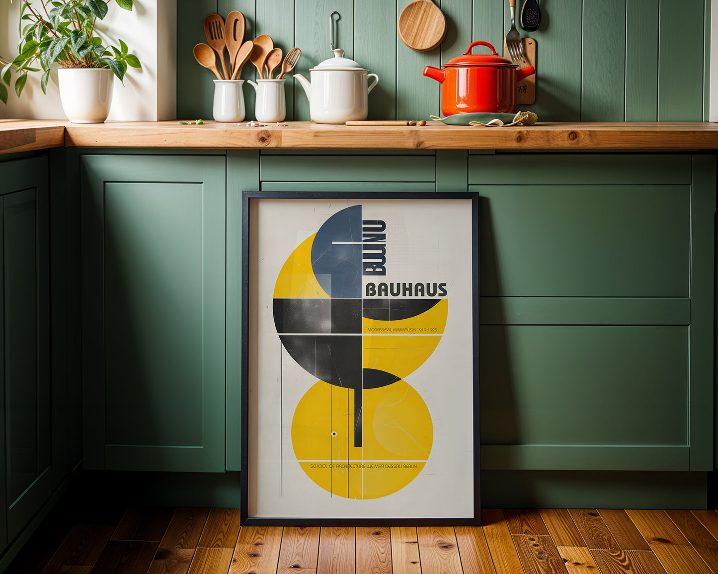 Bauhaus Exhibition Poster – Mid Century Modern Geometric Wall Art