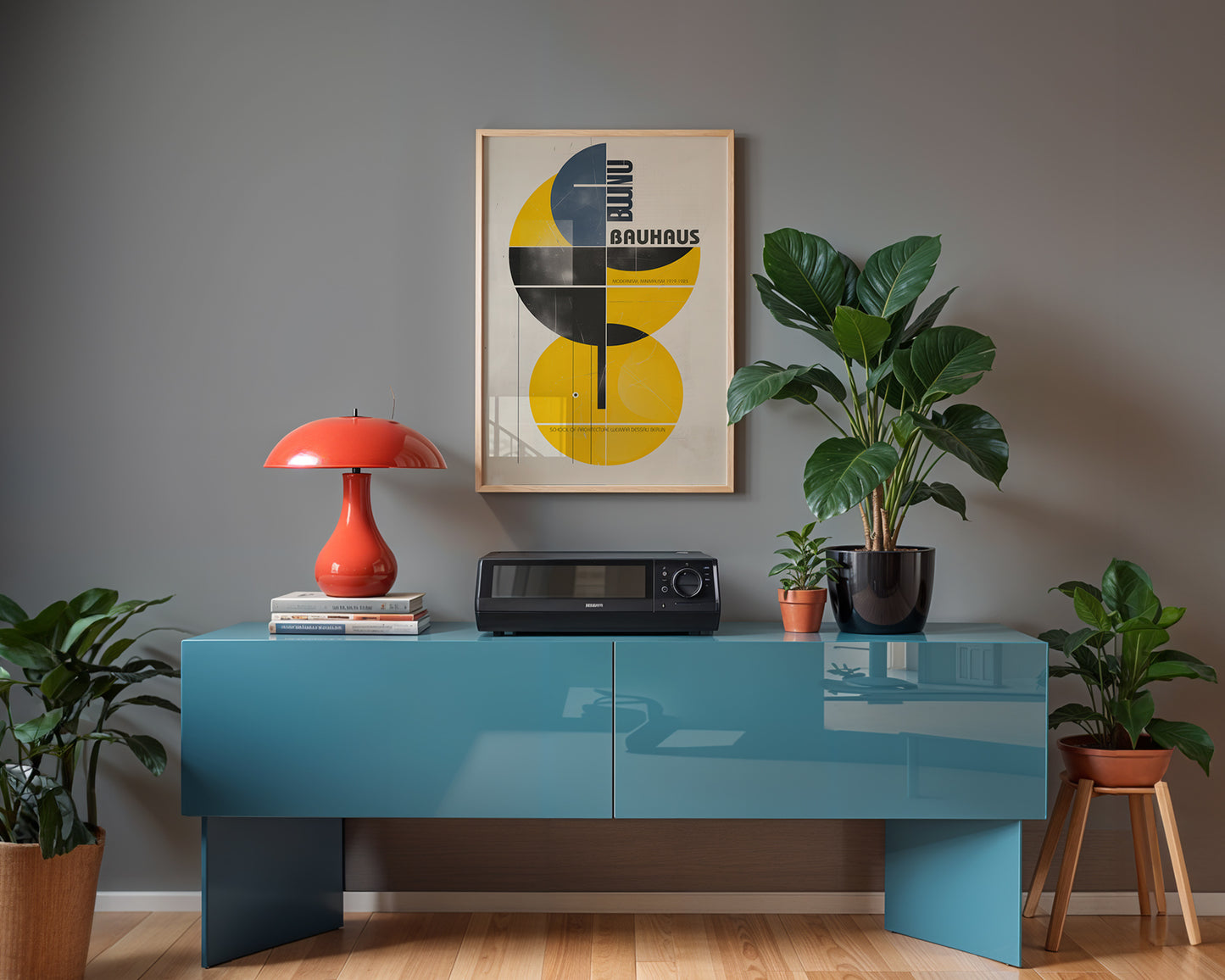 Bauhaus Exhibition Poster – Mid Century Modern Geometric Wall Art