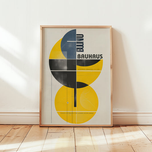 Bauhaus Exhibition Poster – Mid Century Modern Geometric Wall Art