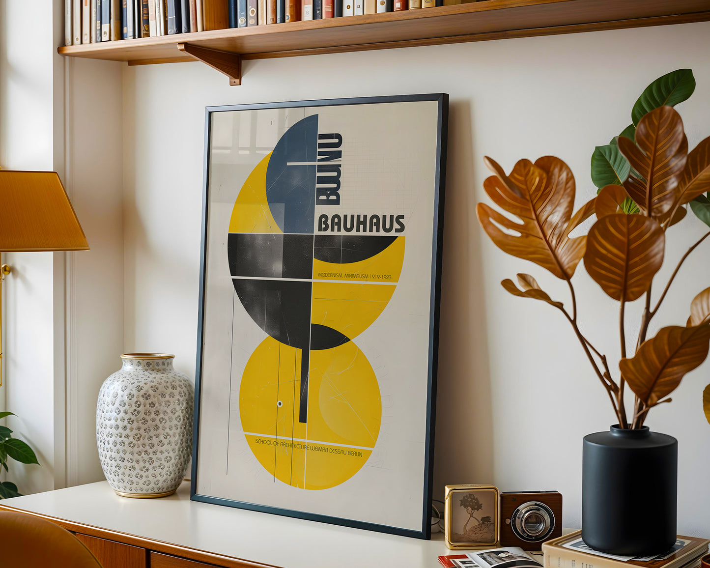 Bauhaus Exhibition Poster – Mid Century Modern Geometric Wall Art