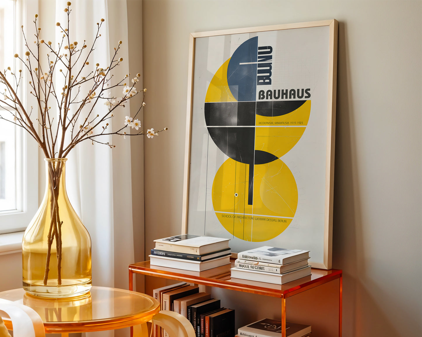 Bauhaus Exhibition Poster – Mid Century Modern Geometric Wall Art