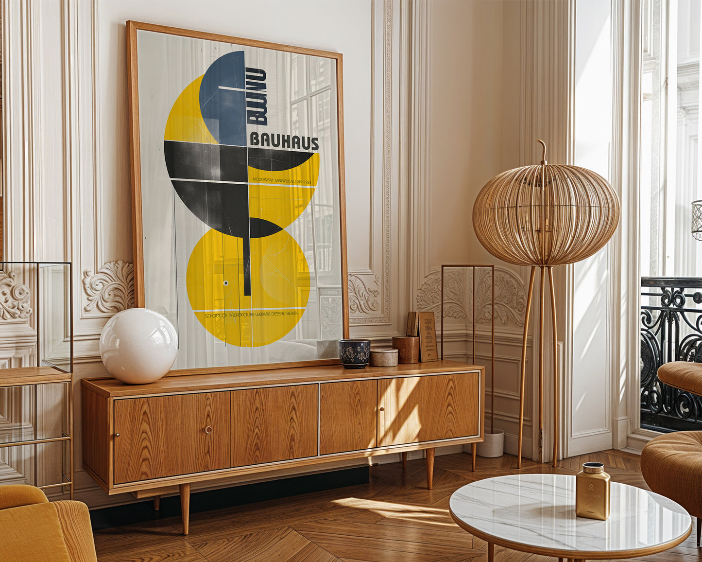 Bauhaus Exhibition Poster – Mid Century Modern Geometric Wall Art