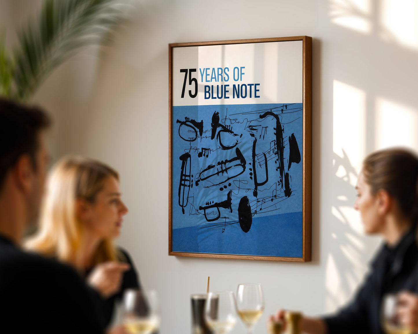 Blue Note Jazz Poster – Abstract Saxophone Wall Ar