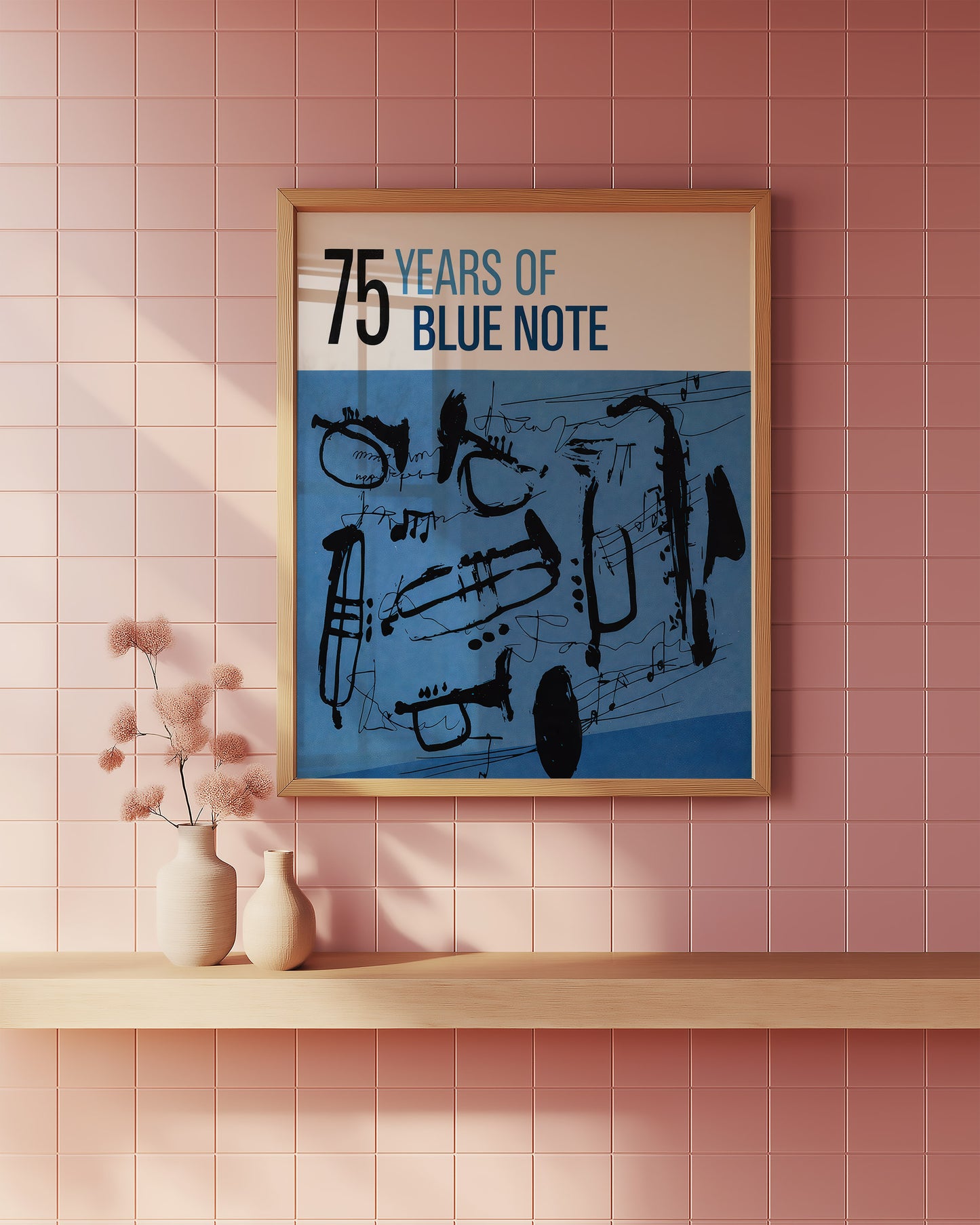 Blue Note Jazz Poster – Abstract Saxophone Wall Ar
