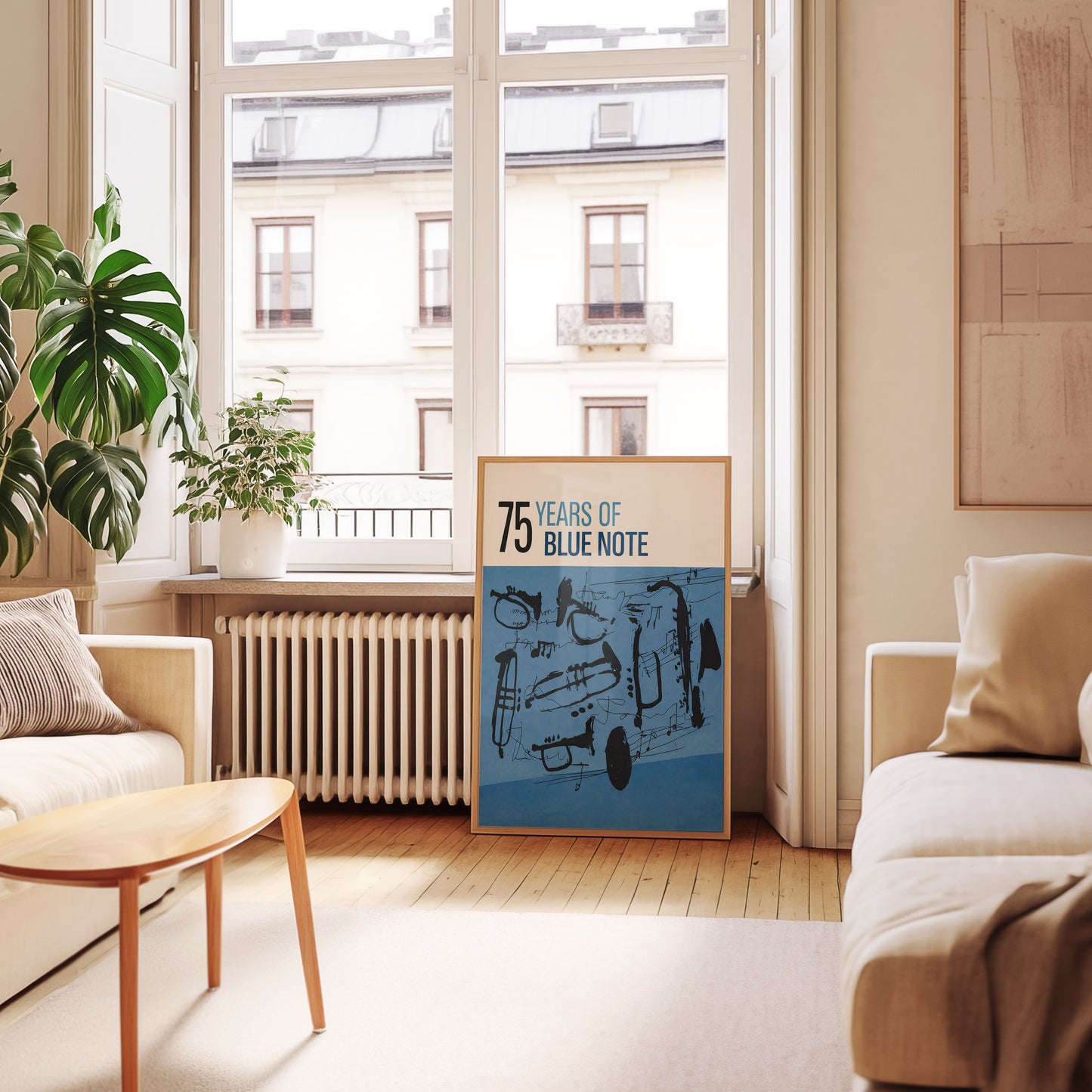 Blue Note Jazz Poster – Abstract Saxophone Wall Ar