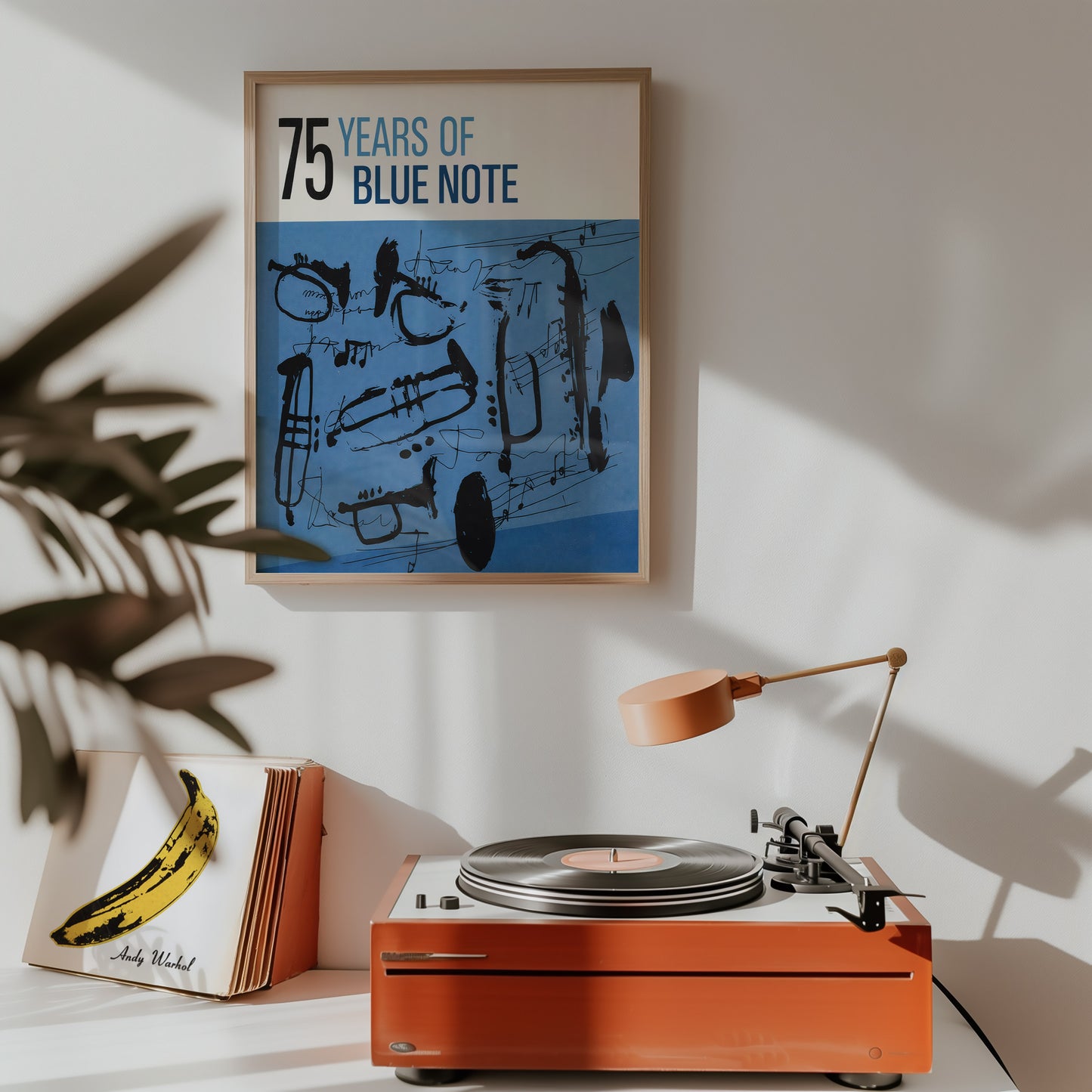 Blue Note Jazz Poster – Abstract Saxophone Wall Ar