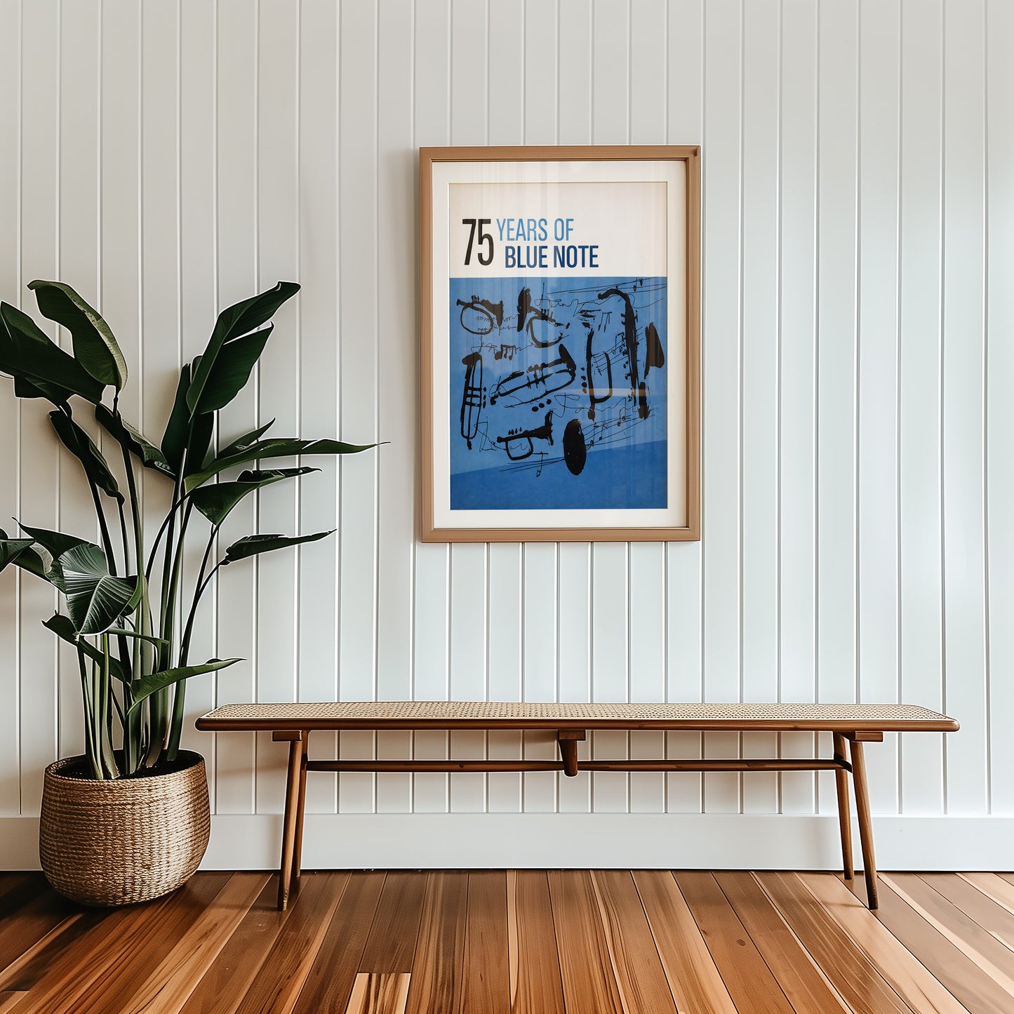 Blue Note Jazz Poster – Abstract Saxophone Wall Ar