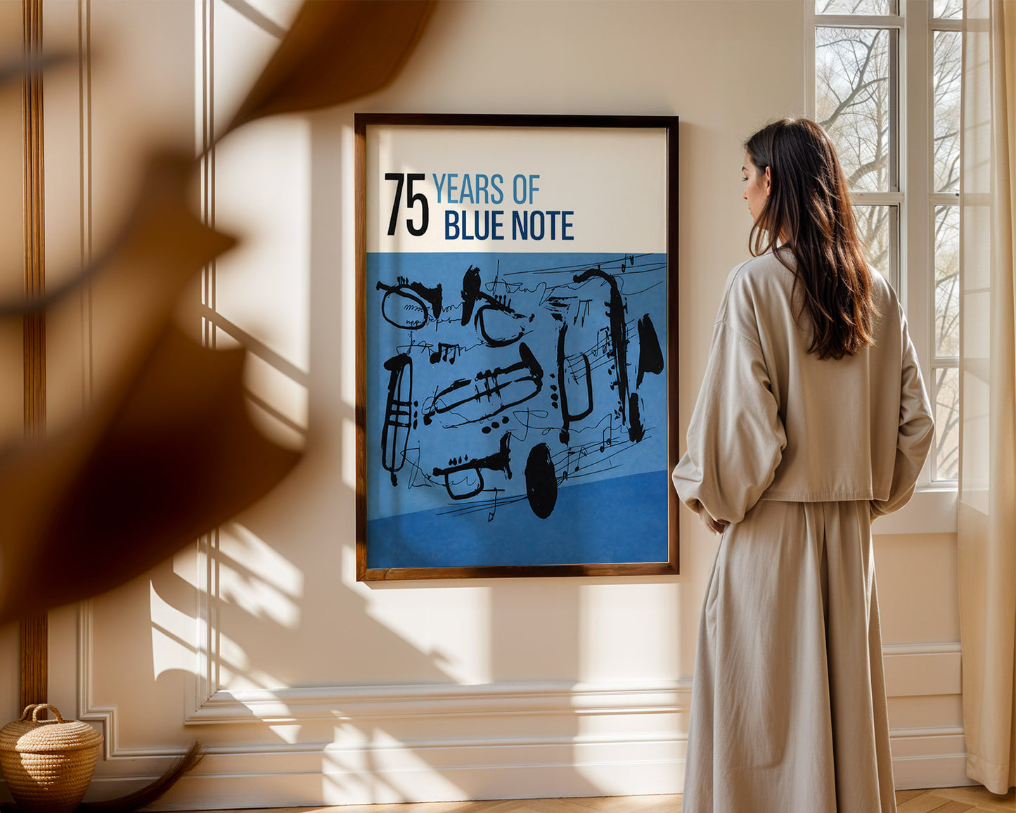 Blue Note Jazz Poster – Abstract Saxophone Wall Ar