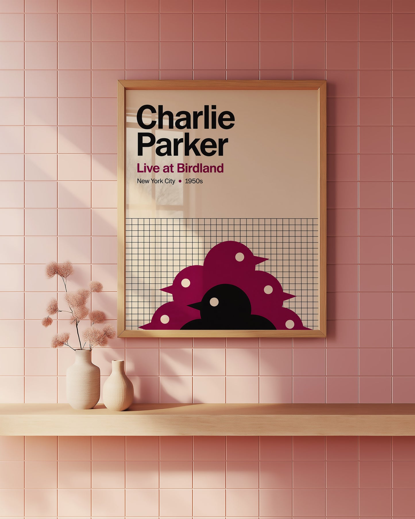 Charlie Parker Live at Birdland Poster – Mid-Century Jazz Wall Art – New York 1950s Music Print