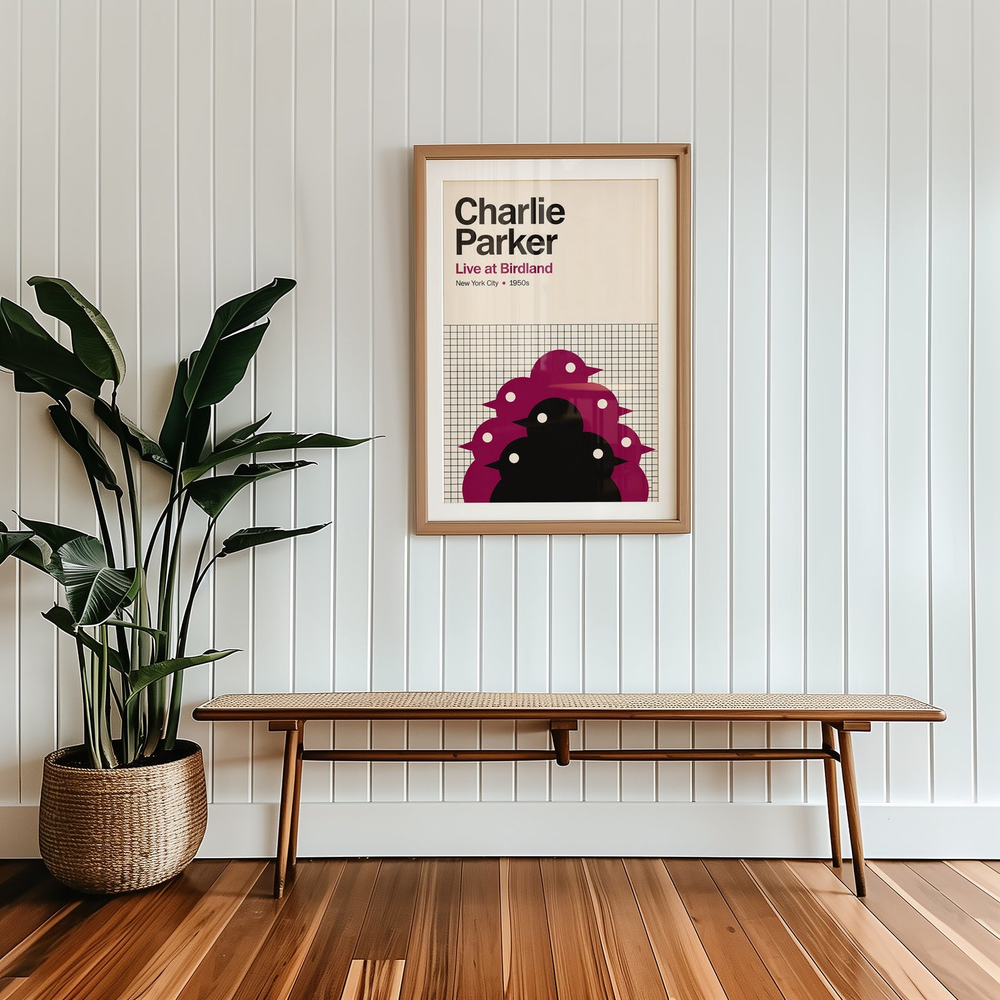 Charlie Parker Live at Birdland Poster – Mid-Century Jazz Wall Art – New York 1950s Music Print