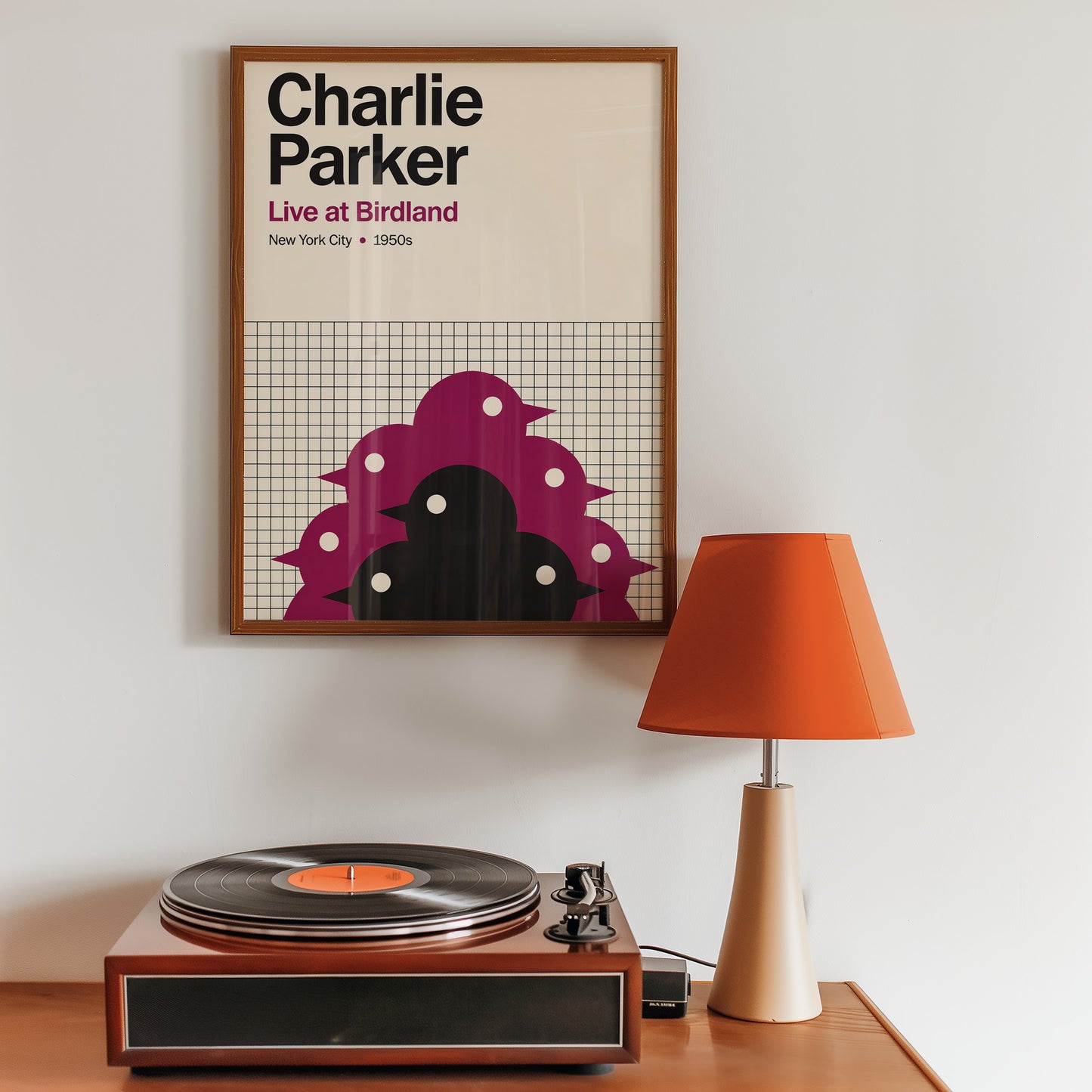 Charlie Parker Live at Birdland Poster – Mid-Century Jazz Wall Art – New York 1950s Music Print