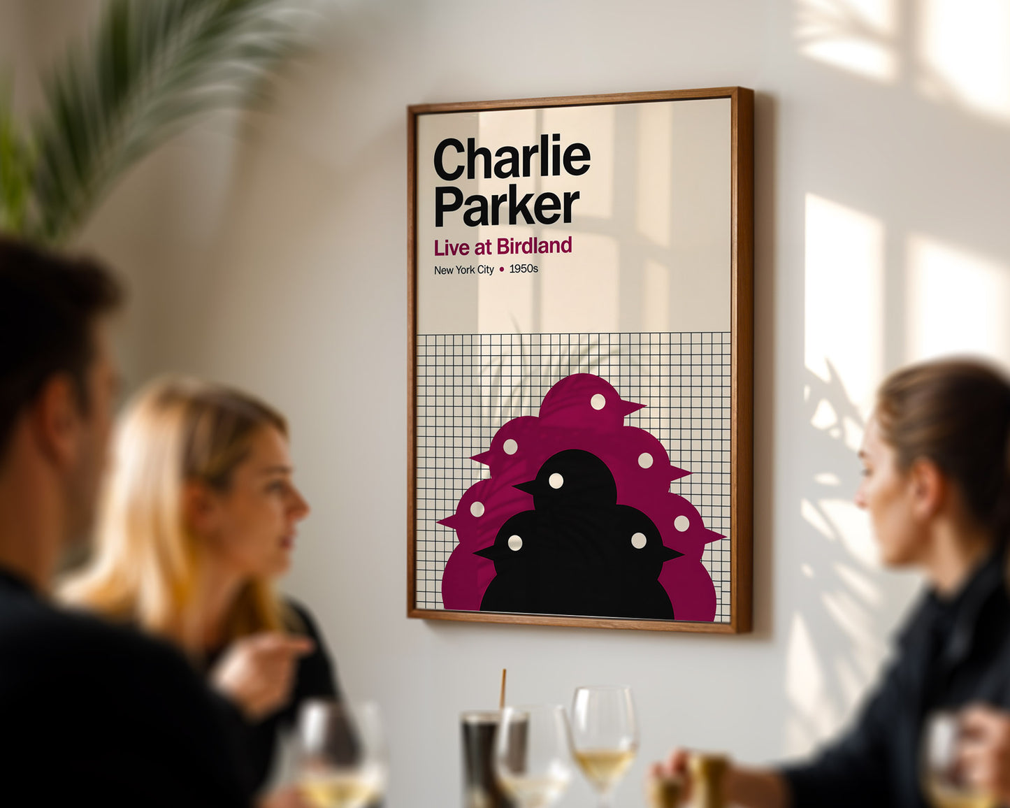 Charlie Parker Live at Birdland Poster – Mid-Century Jazz Wall Art – New York 1950s Music Print
