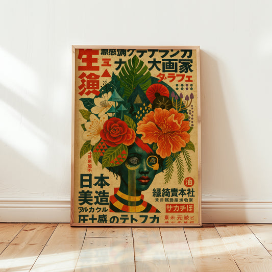 White Lotus — Japanese Botanical Portrait | Vintage Art Print | Contemporary Wall Art