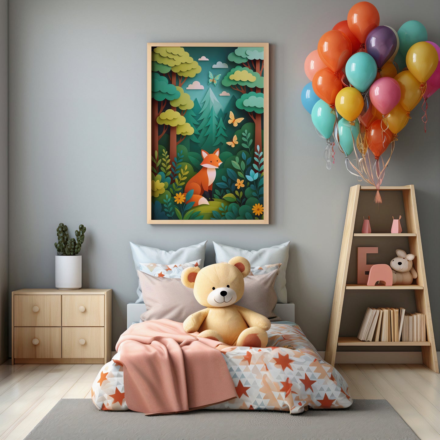 Mr Fox  – Contemporary Woodland Art Print