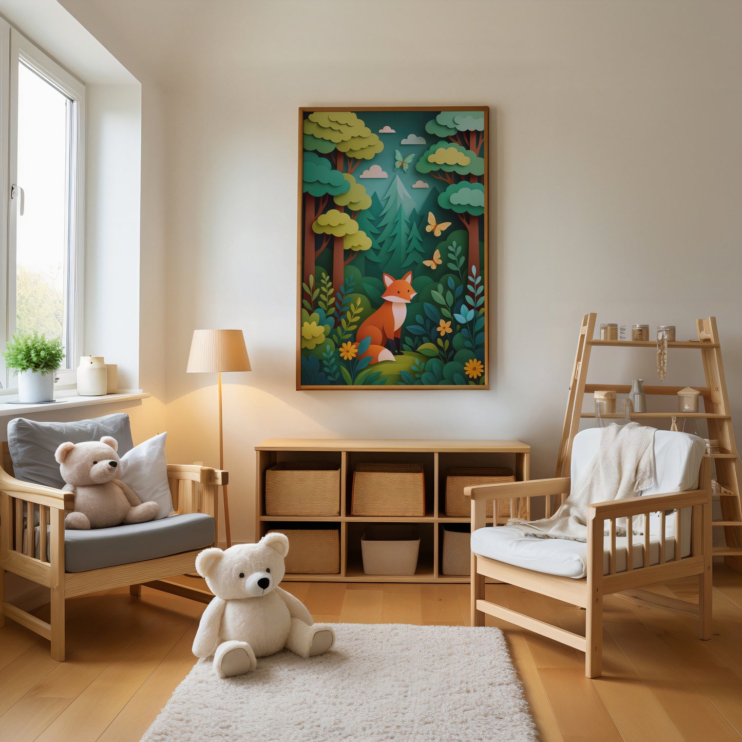 Mr Fox  – Contemporary Woodland Art Print