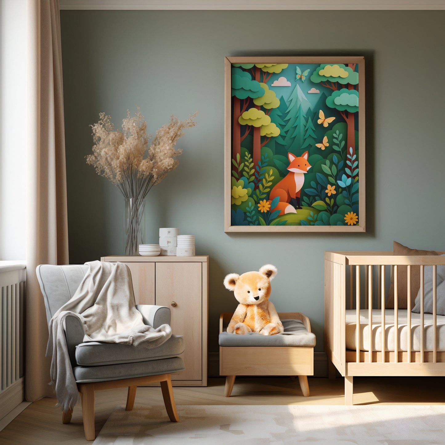 Mr Fox  – Contemporary Woodland Art Print