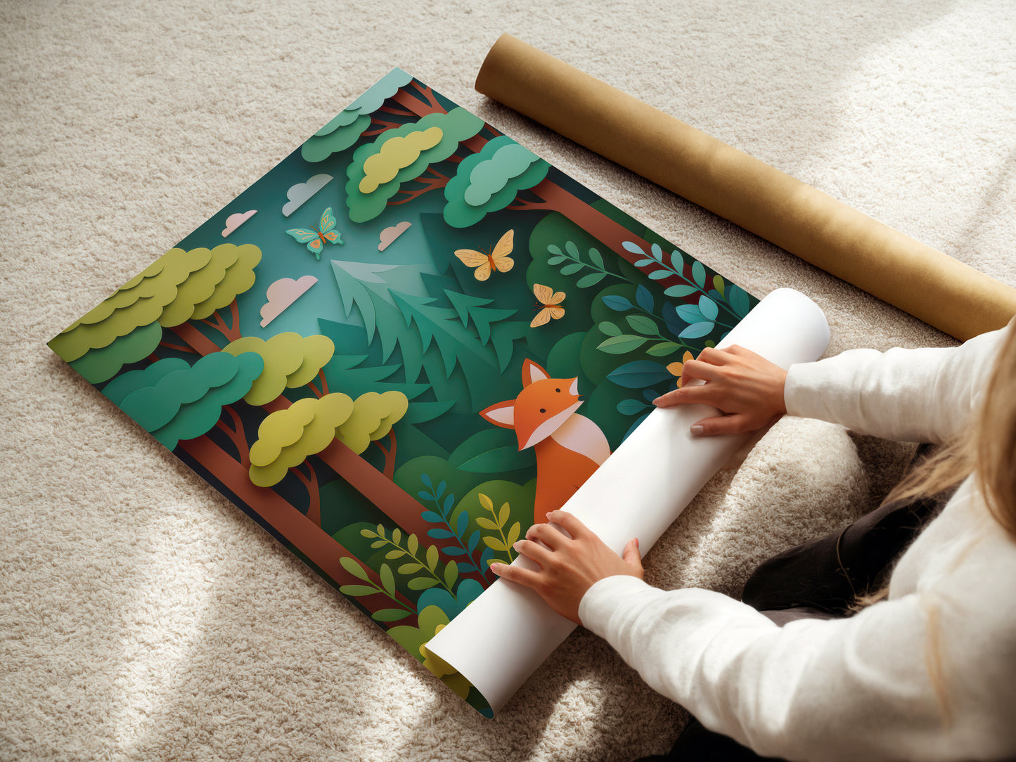 Mr Fox  – Contemporary Woodland Art Print