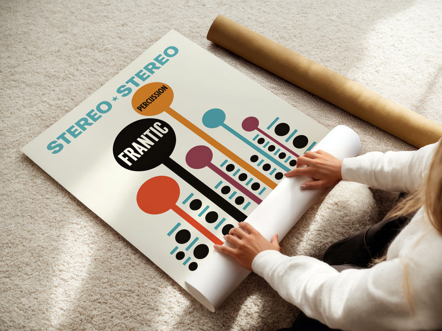 Frantic — Stereo Percussion Modernist Music Art Print