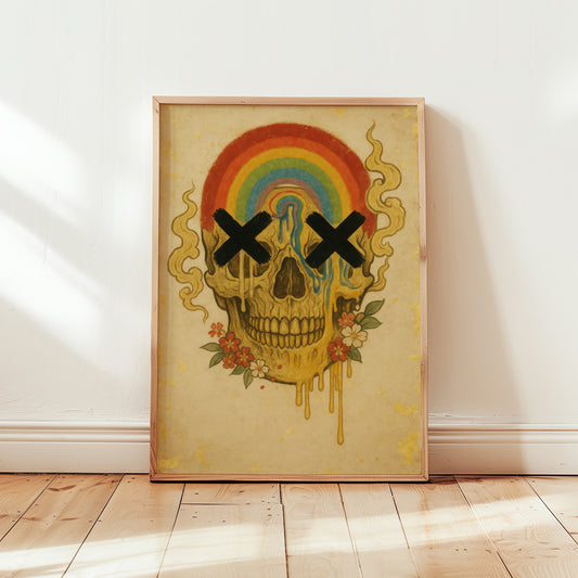 Golden Rainbow Skull