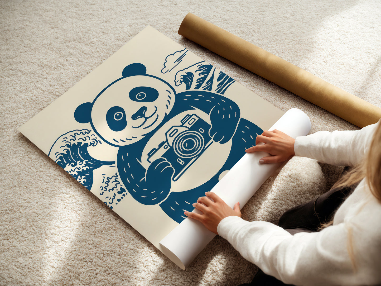The Great Shot — Panda Photographer Japanese Art Print
