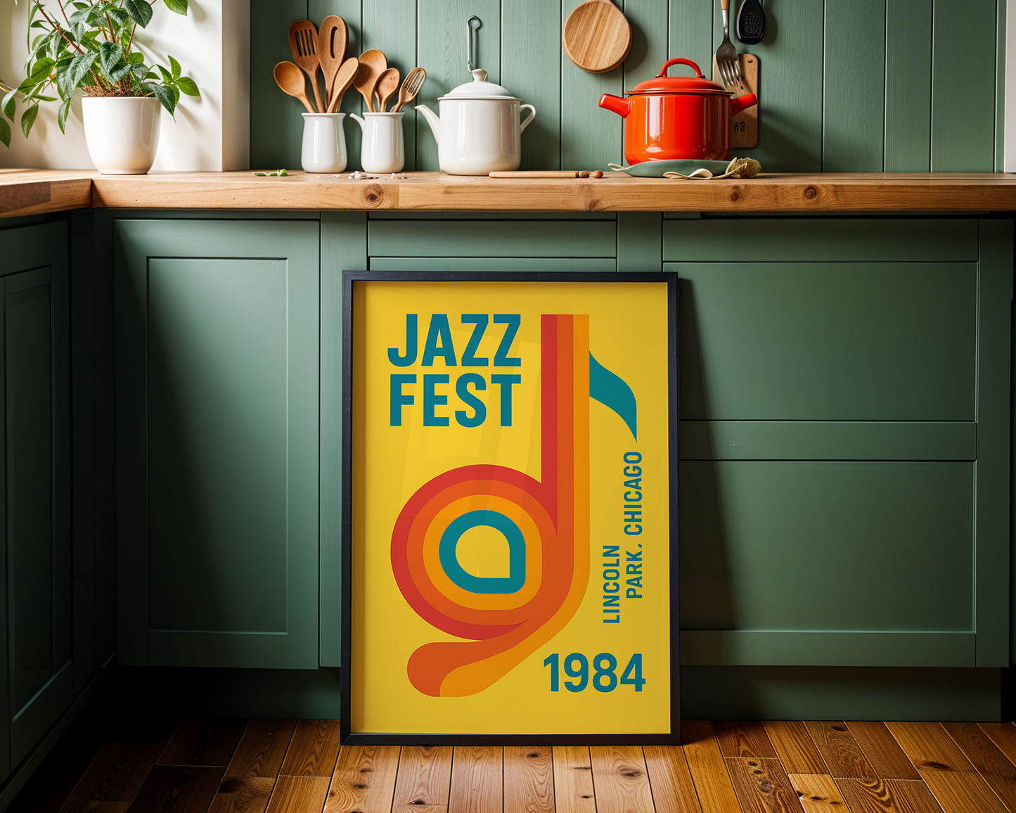 Golden Groove — Chicago Jazz Fest 1984 Modernist Print