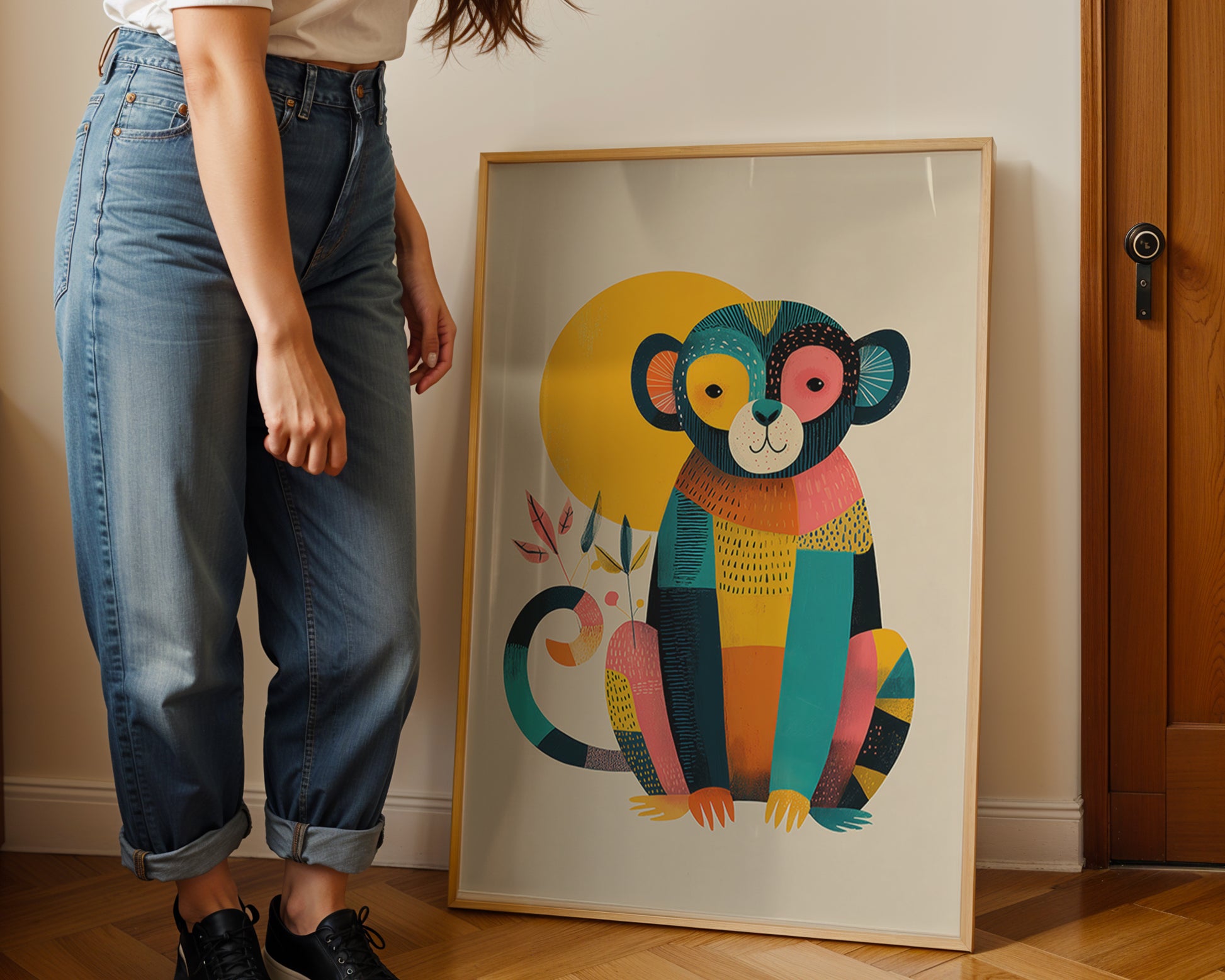 High quality print detail of mid-century inspired poster artwork