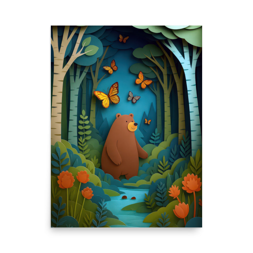 cute bear nursery poster