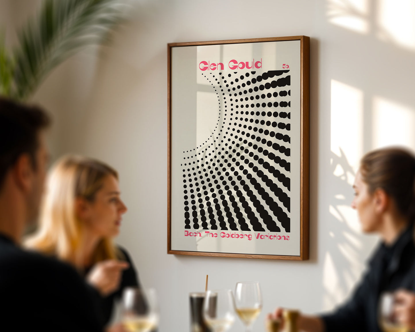 Bach Goldberg Variations wall art inspired by Glen Gould with abstract black and white modern design
