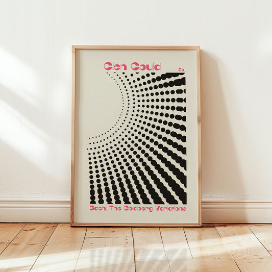 Mid-century inspired art poster styled above sofa in modern home decor setting