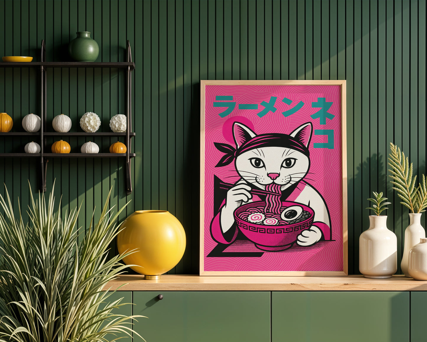 Ramen Neko kitchen interior. 
