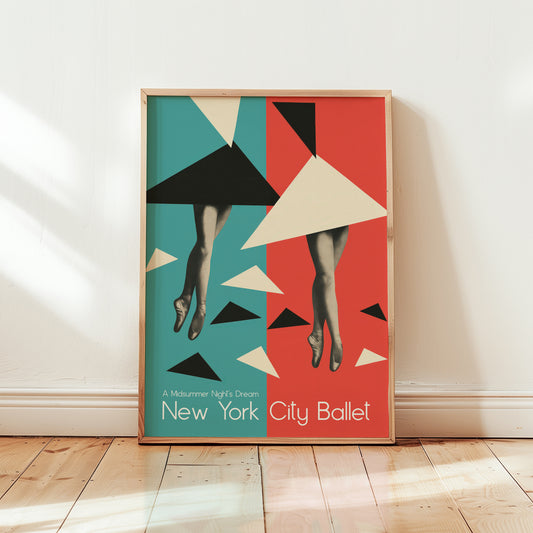 A Midsummer Night’s Dream — New York City Ballet | Modern Ballet Poster | Mid-Century Dance Art Print