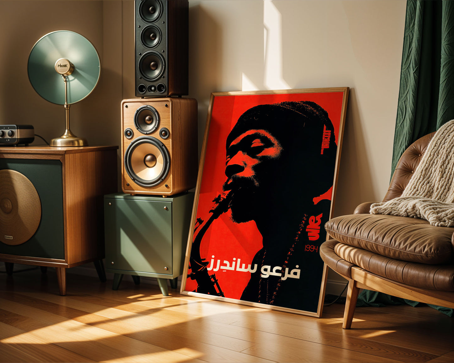 Pharoah Sanders Jazz Poster: Morocco 1994 Tribute - Saxophone Music Print