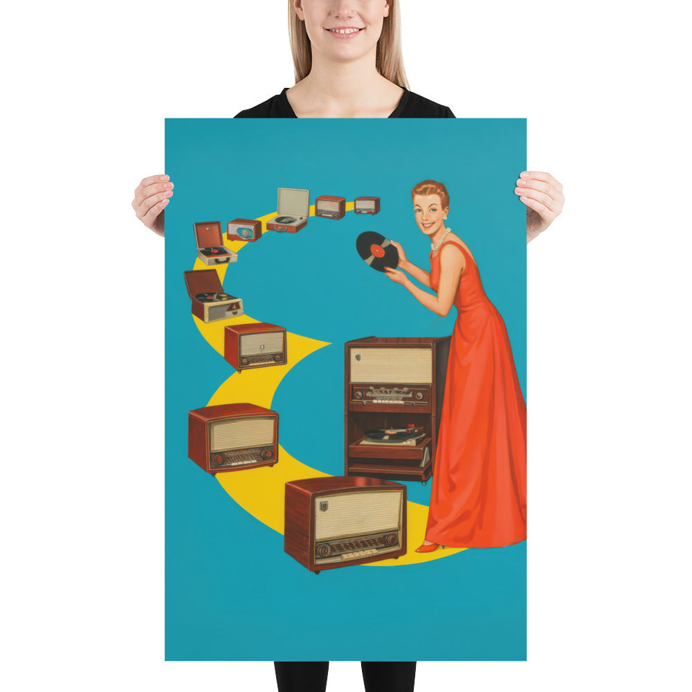Retro vinyl record poster Product mockup