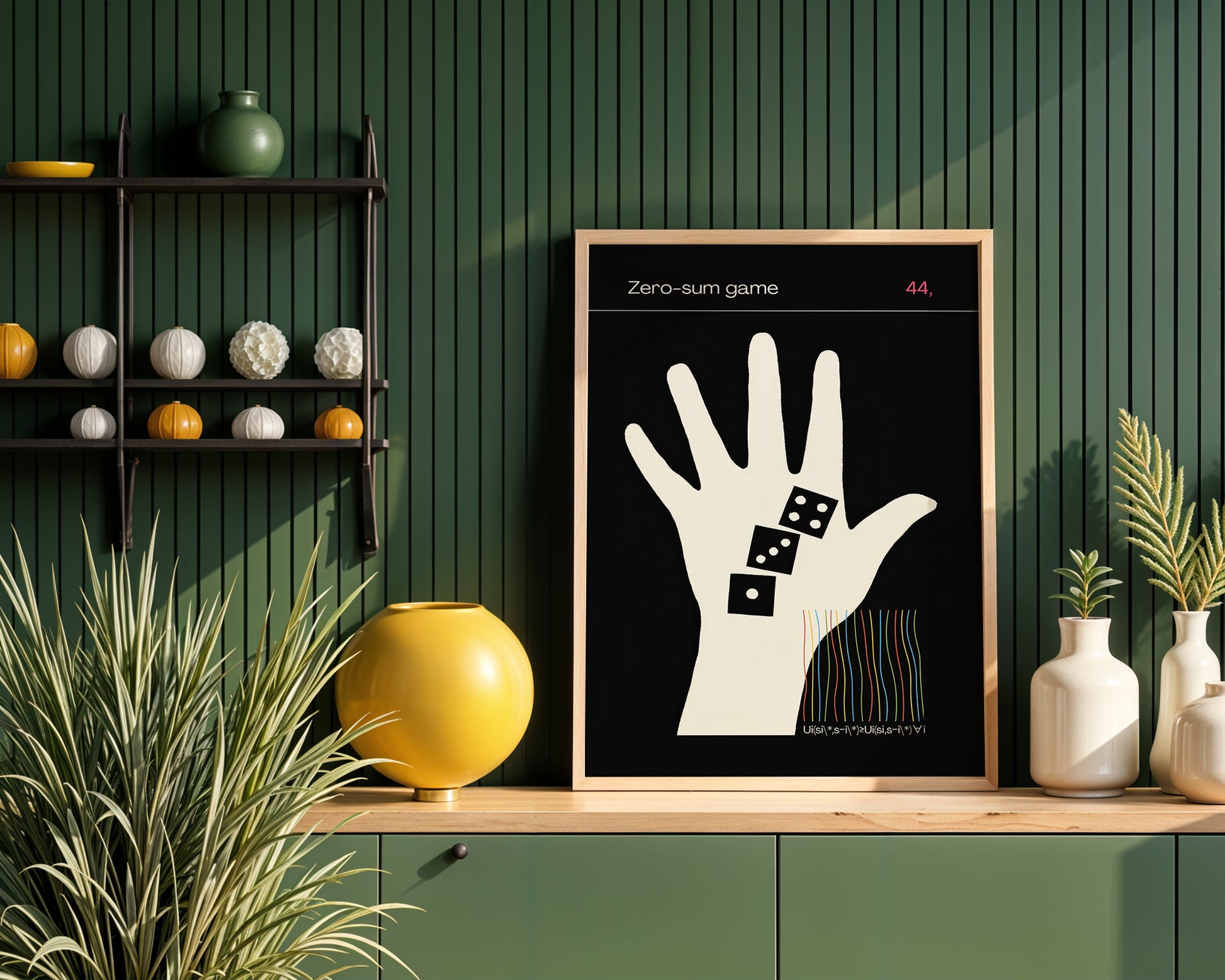 Cool Maths poster in a modern cool apartment interior. 